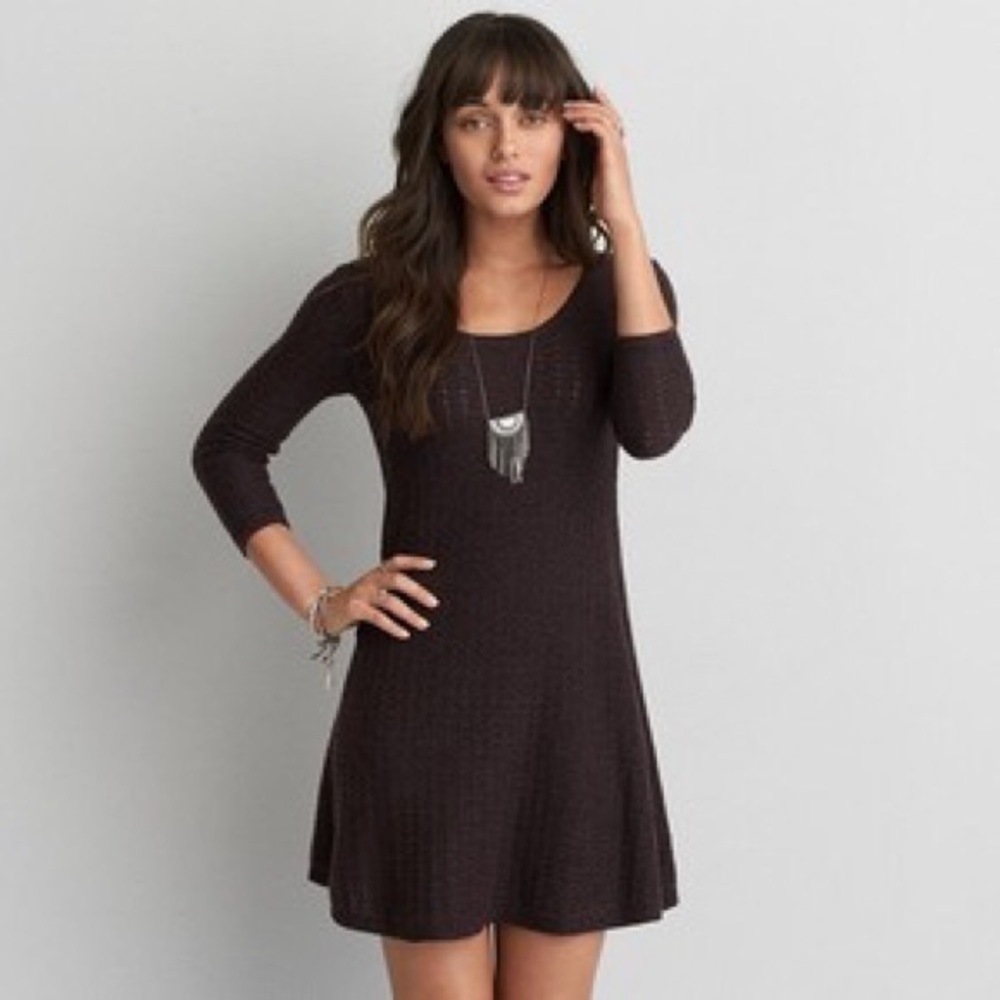 Black knit sweater dress